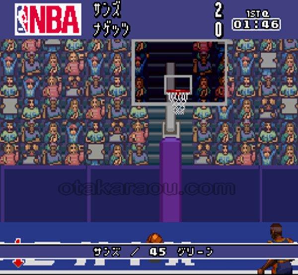 NBA実況バスケットウイニングダンク